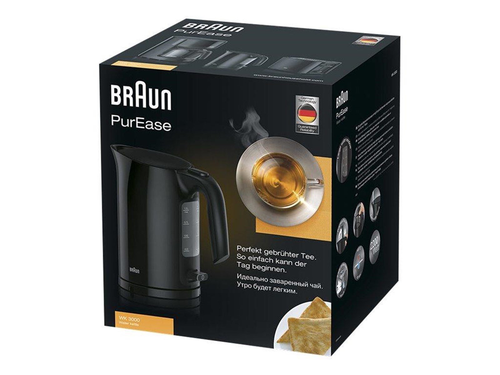 Braun Wasserkocher PurEase WK3000 Black - Schwarz - 2200 W Braun Wasserkocher PurEase WK3000 Black - Schwarz - 2200 W